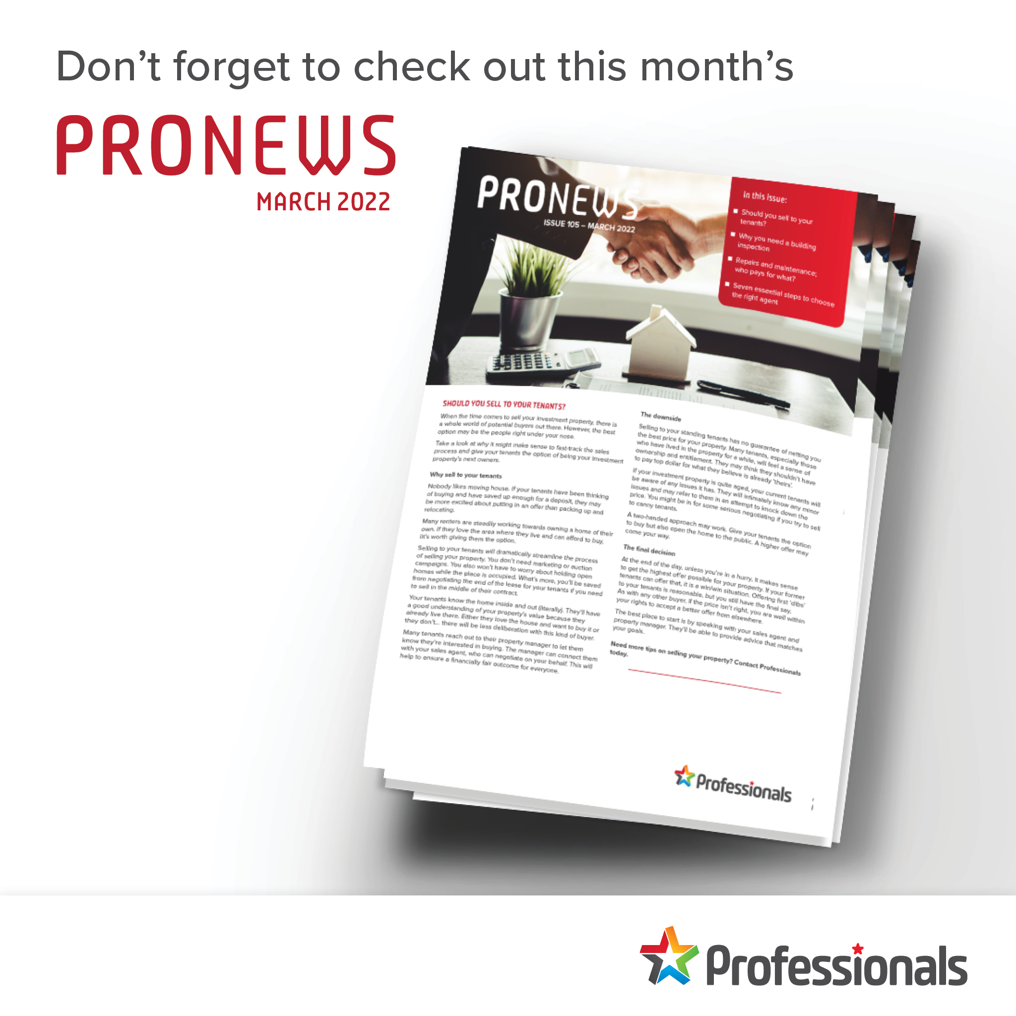 Don’t forget to check out this months PROnews!